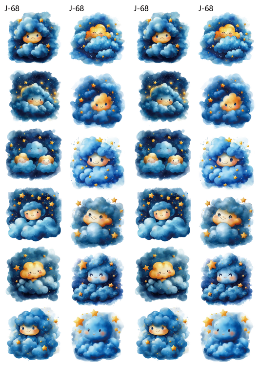 A68 embossed sticker