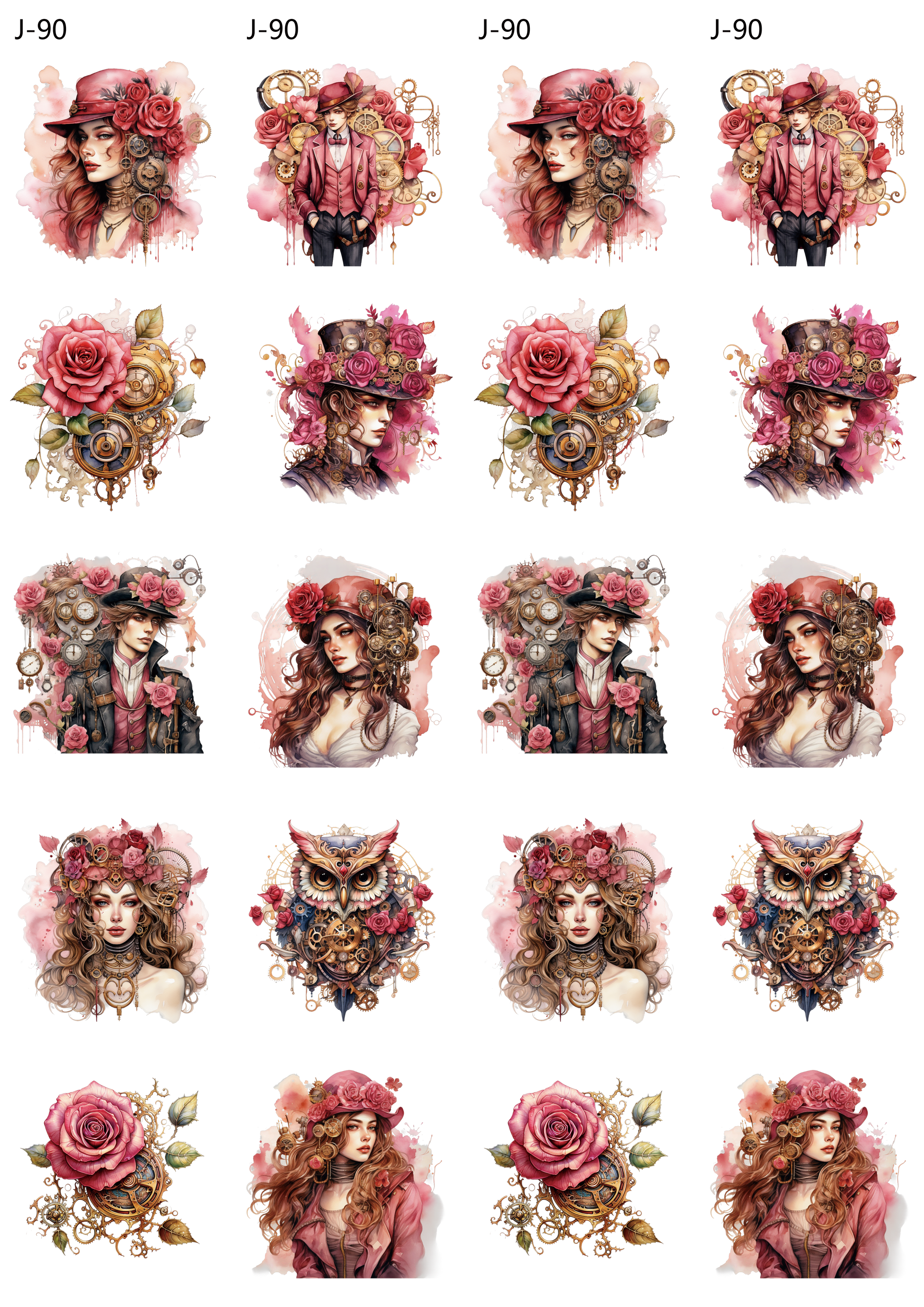 A90 embossed sticker