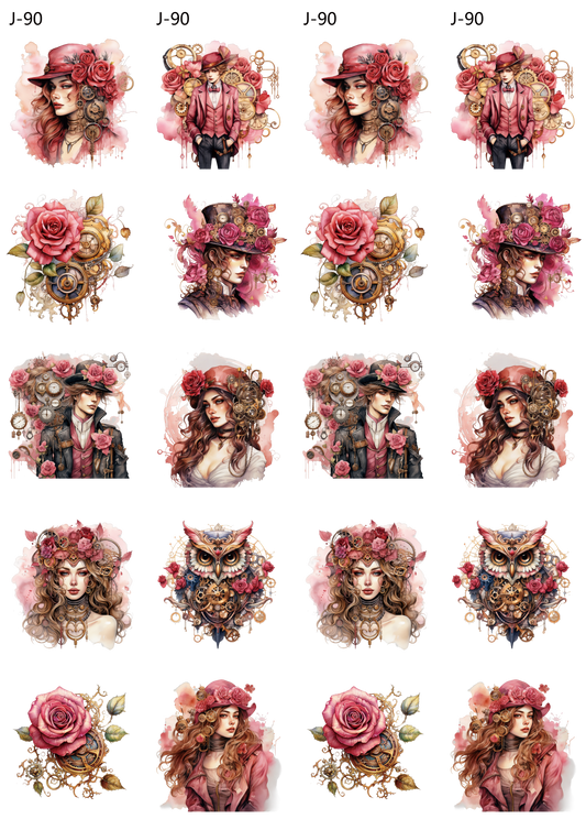 A90 embossed sticker