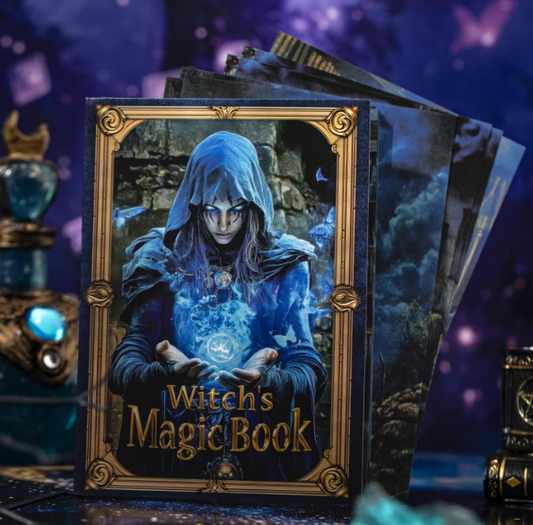 F01 Witch's Magic Book Series Retro Dark Junk Journey Journal Base Material Paper Decorative Background Paper