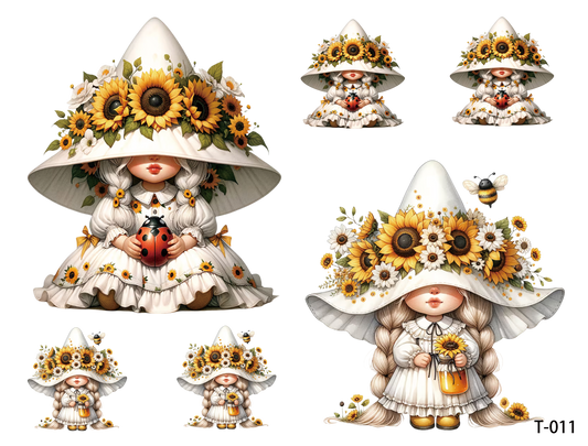 T011-T020 3D pre-cut embossed sticker 1pcs（4.92*3.74 inch） T-011