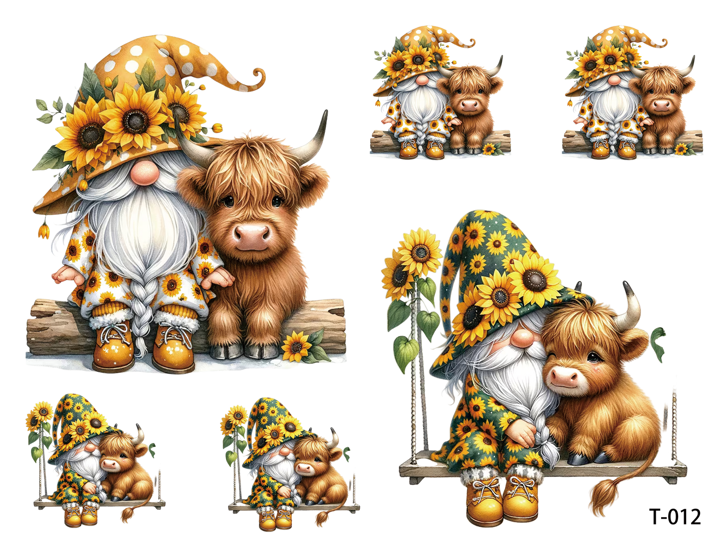 T011-T020 3D pre-cut embossed sticker 1pcs（4.92*3.74 inch） T-012