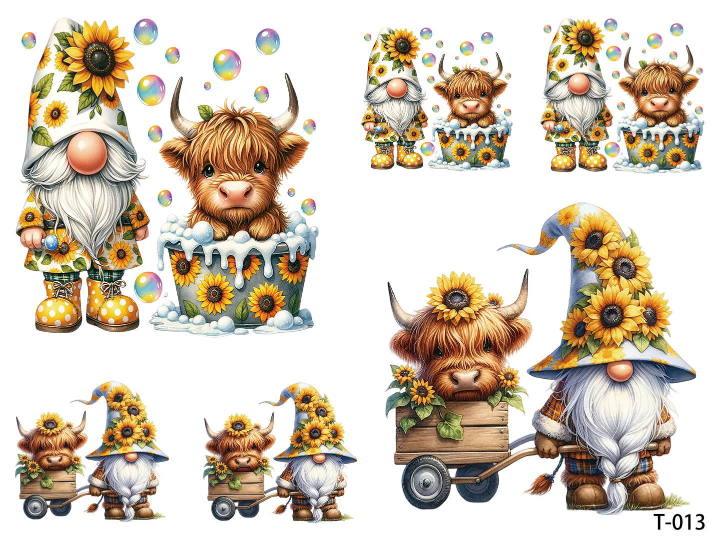 T011-T020 3D pre-cut embossed sticker 1pcs（4.92*3.74 inch） T-013