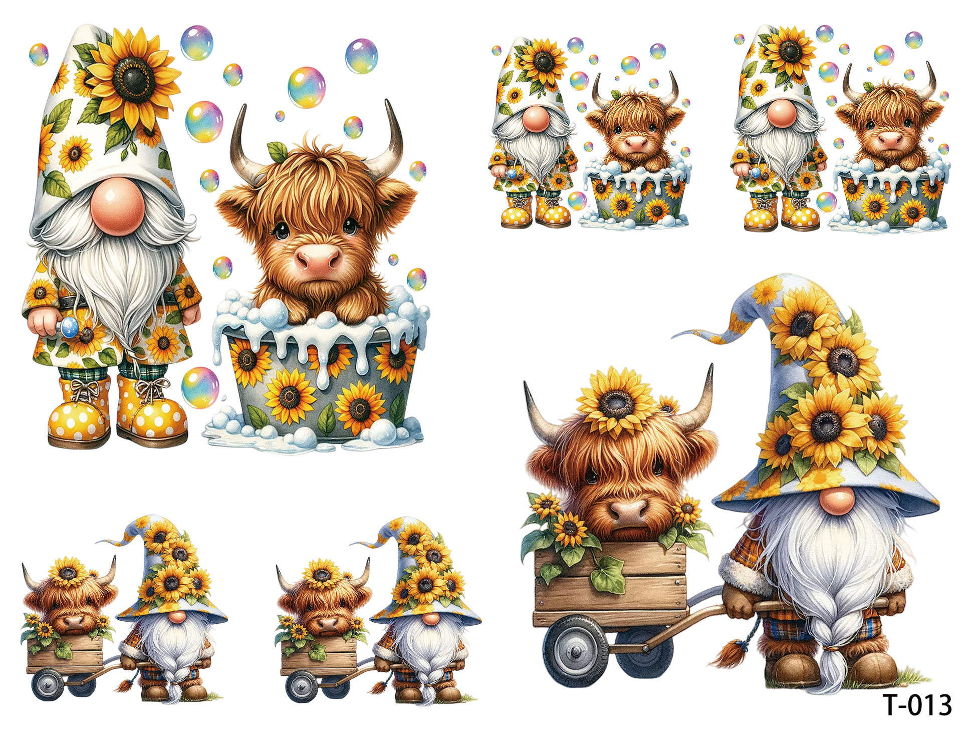 T011-T020 3D pre-cut embossed sticker 1pcs（4.92*3.74 inch） T-013