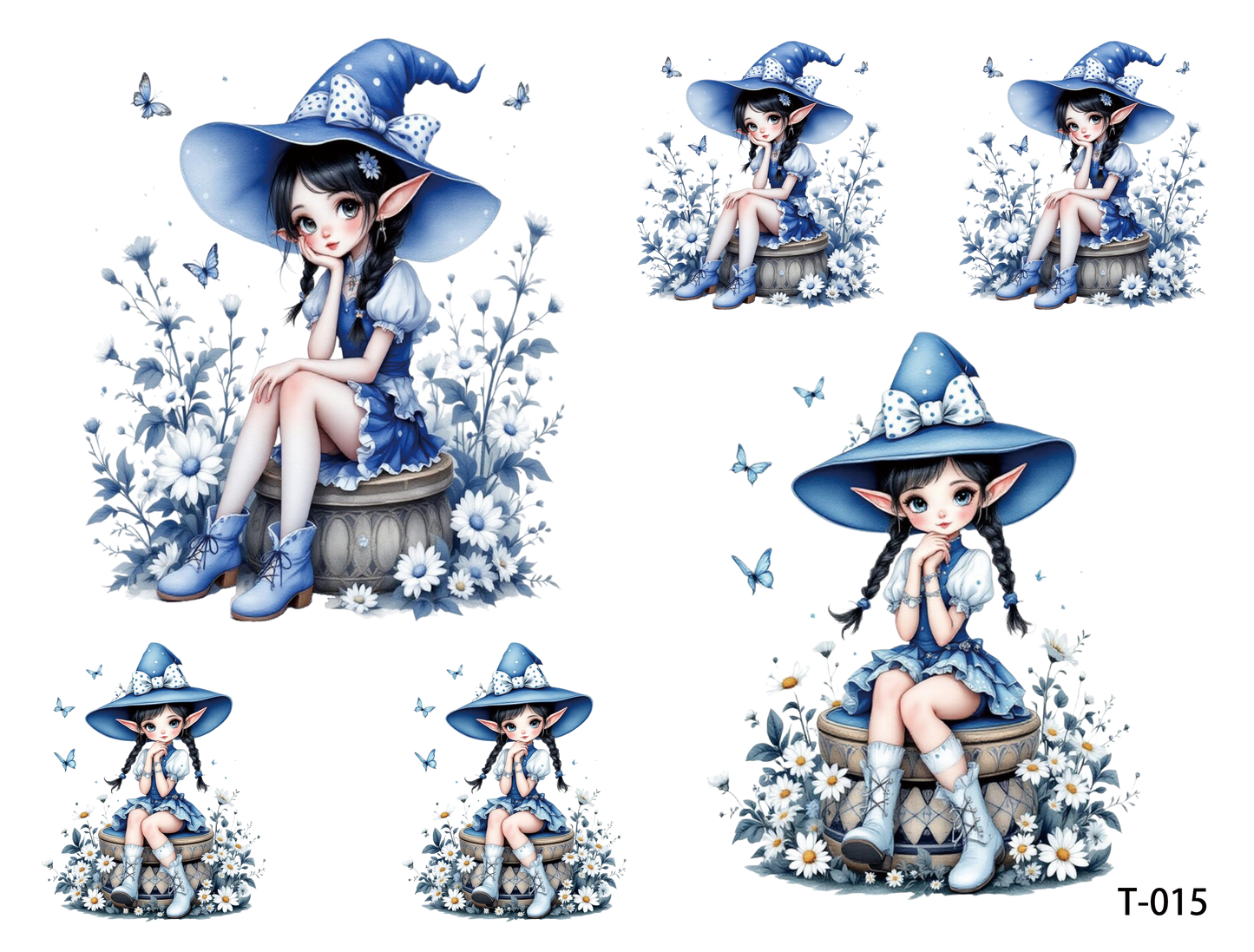 T011-T020 3D pre-cut embossed sticker 1pcs（4.92*3.74 inch） T-015