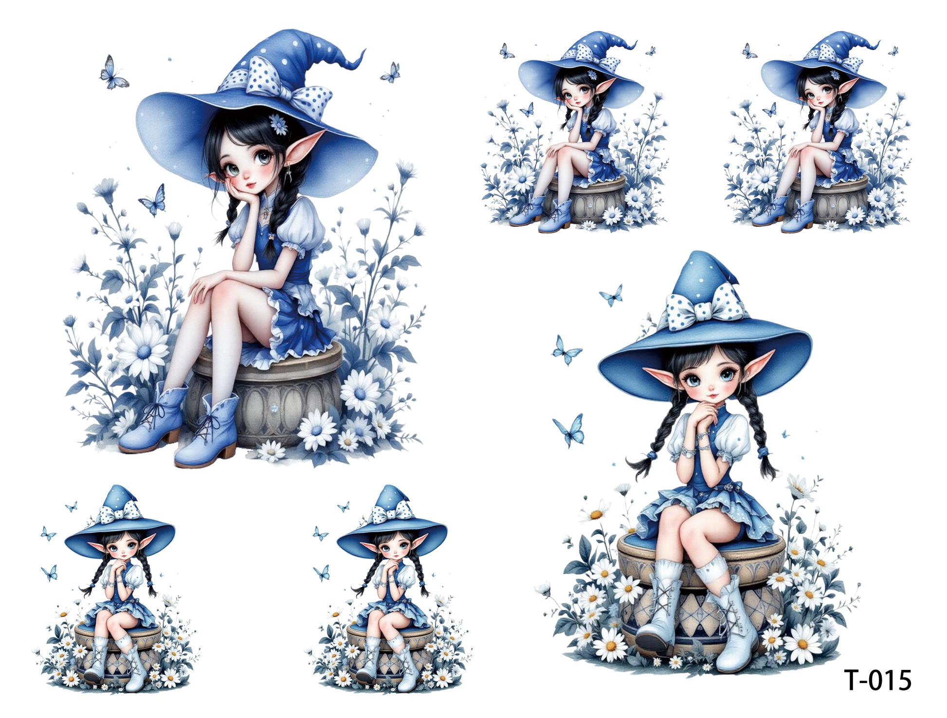 T011-T020 3D pre-cut embossed sticker 1pcs（4.92*3.74 inch） T-015