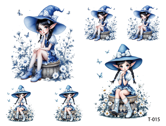 T011-T020 3D pre-cut embossed sticker 1pcs（4.92*3.74 inch） T-015