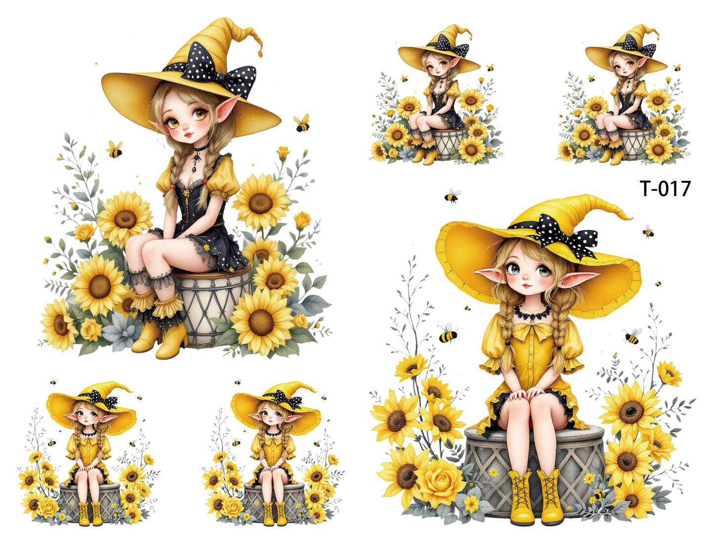 T011-T020 3D pre-cut embossed sticker 1pcs（4.92*3.74 inch） T-017