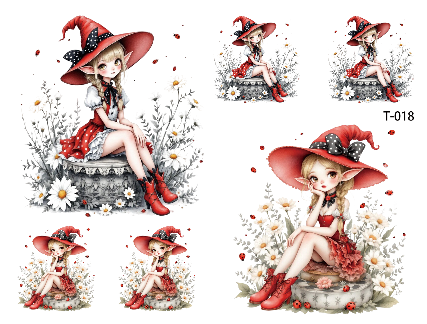 T011-T020 3D pre-cut embossed sticker 1pcs（4.92*3.74 inch） T-018