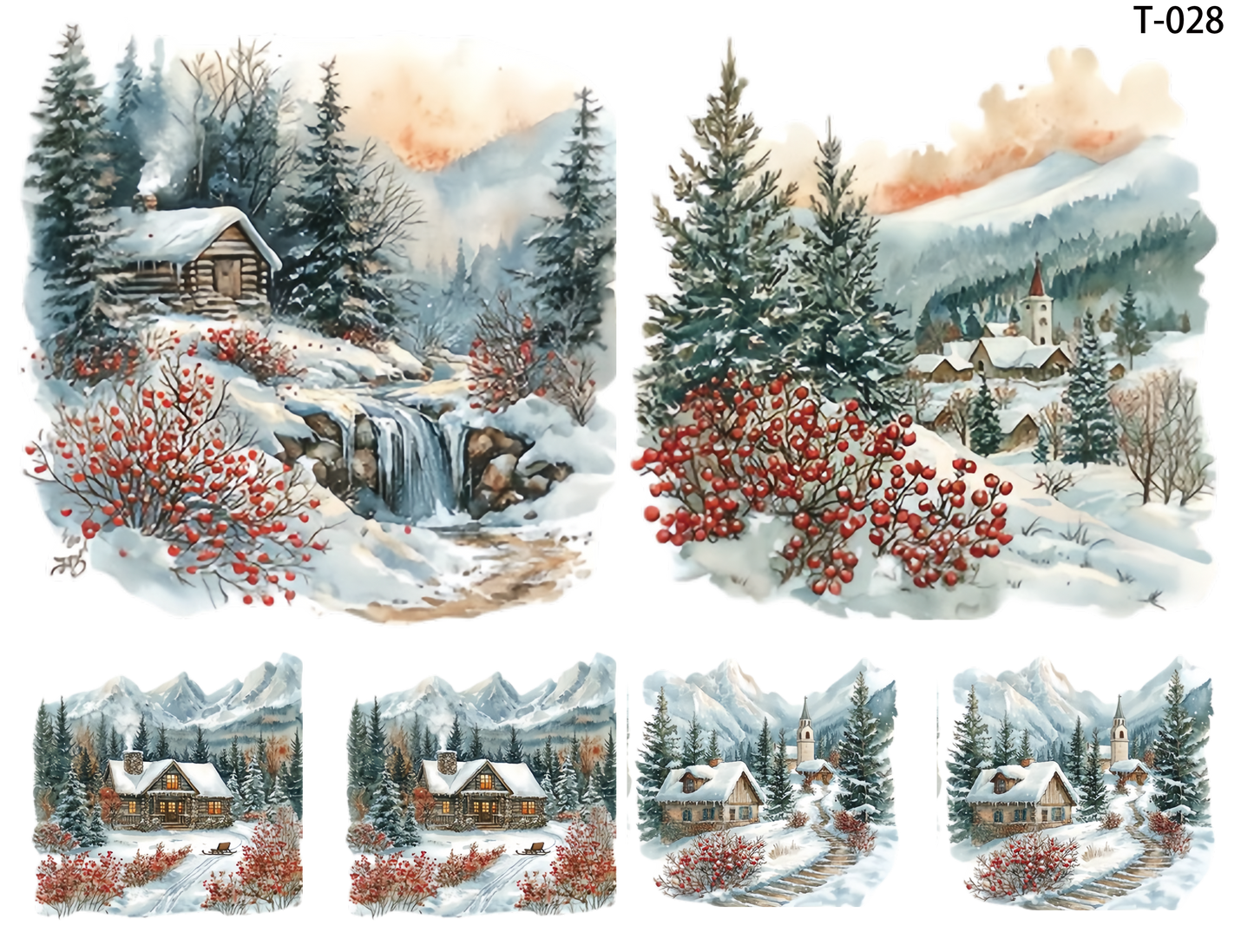 T021-T030 3D pre-cut embossed sticker 1pcs(4.92*3.74 inch) T028