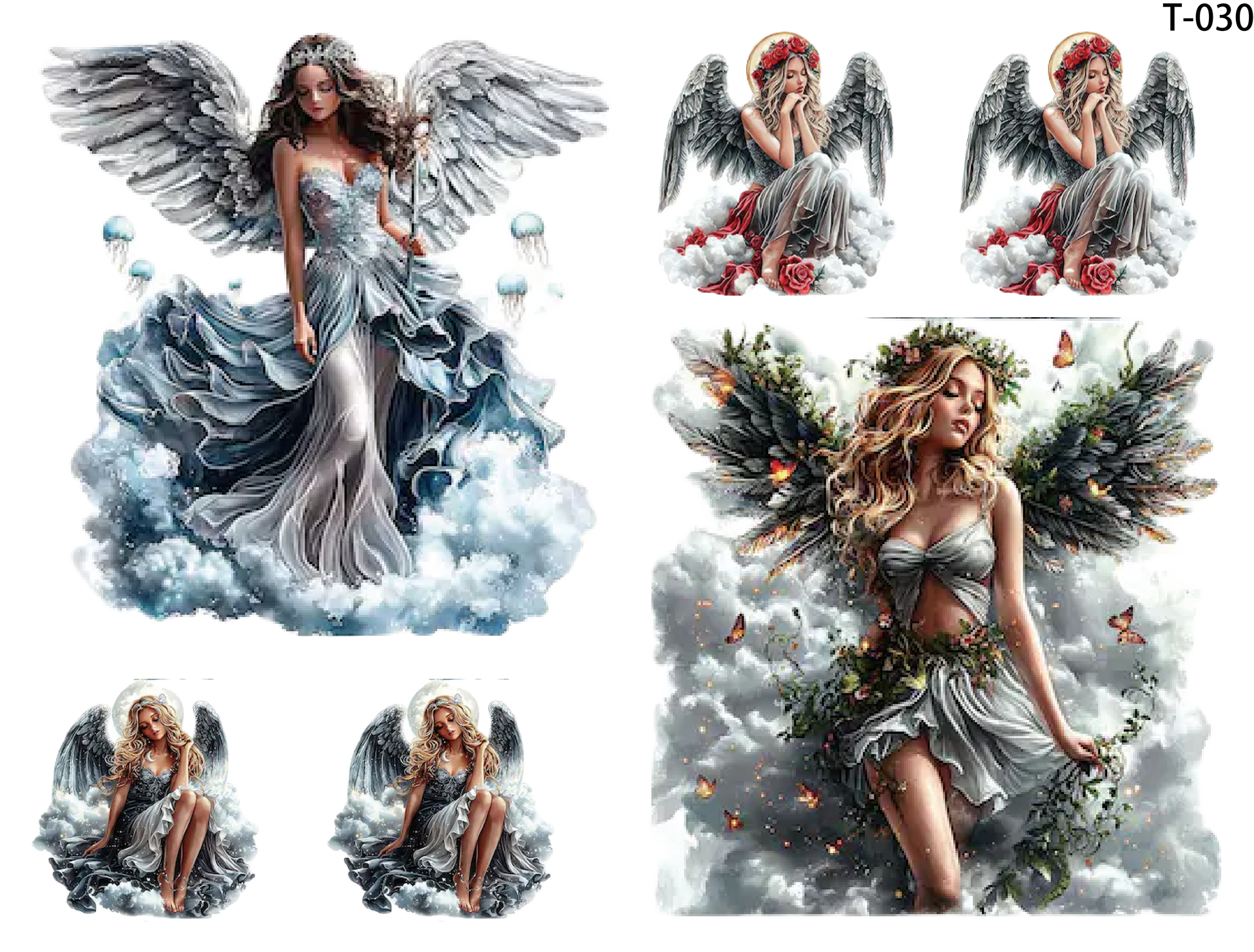 T021-T030 3D pre-cut embossed sticker 1pcs(4.92*3.74 inch) T030