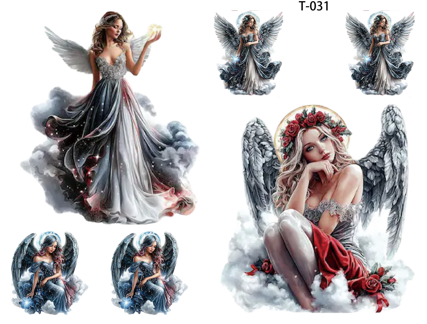 T031-T038 3D pre-cut embossed sticker 1pcs(4.92*3.74 inch) T031