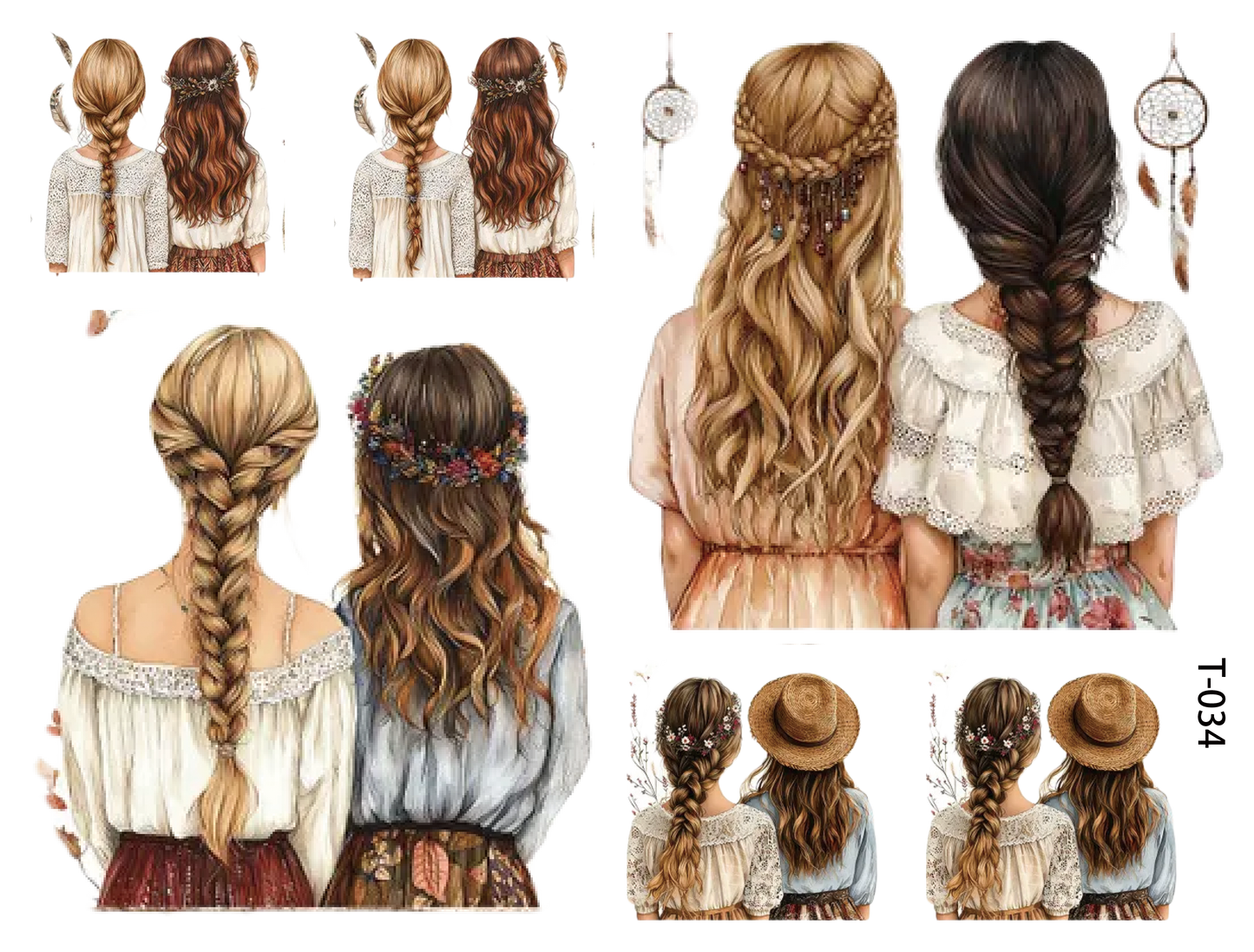 T031-T038 3D pre-cut embossed sticker 1pcs(4.92*3.74 inch) T034