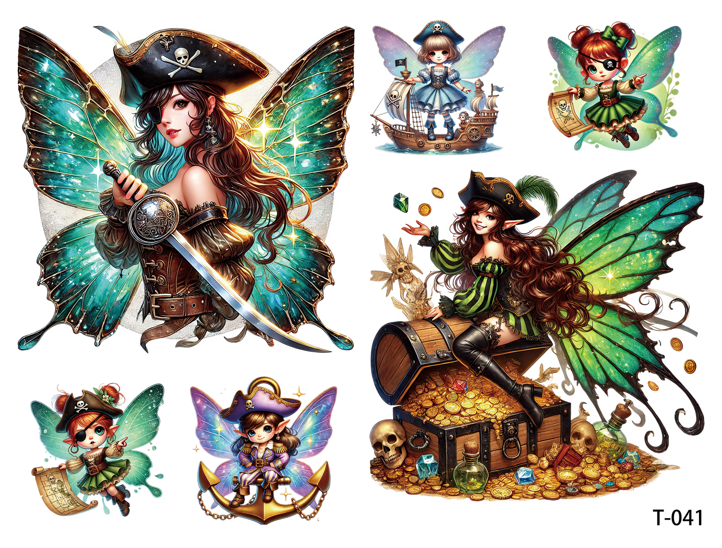 T041-T050 3D pre-cut embossed sticker 1pcs(4.92*3.74 inch) T041