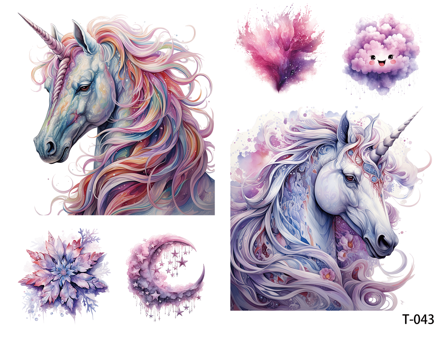 T041-T050 3D pre-cut embossed sticker 1pcs(4.92*3.74 inch) T043