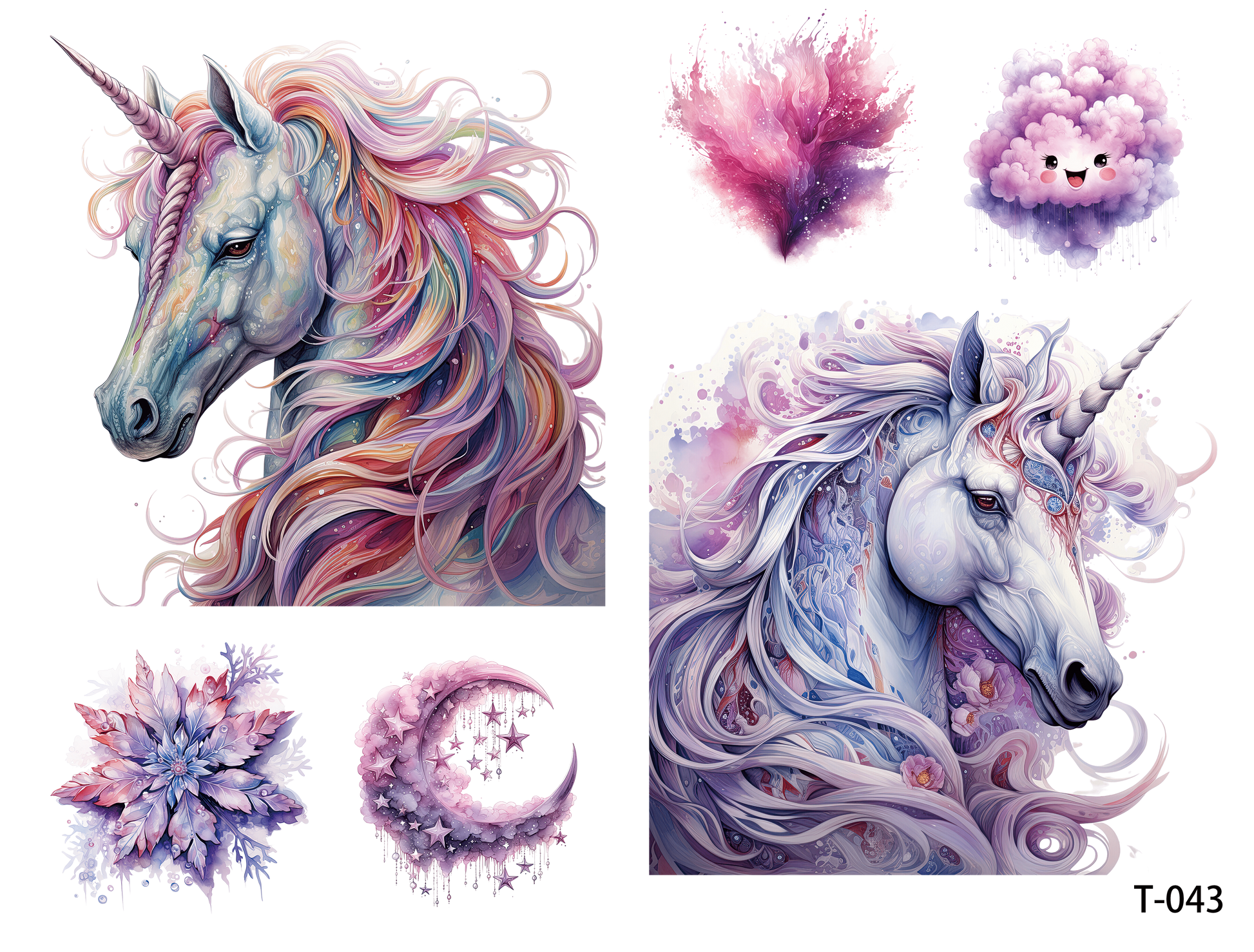 T041-T050 3D pre-cut embossed sticker 1pcs(4.92*3.74 inch) T043