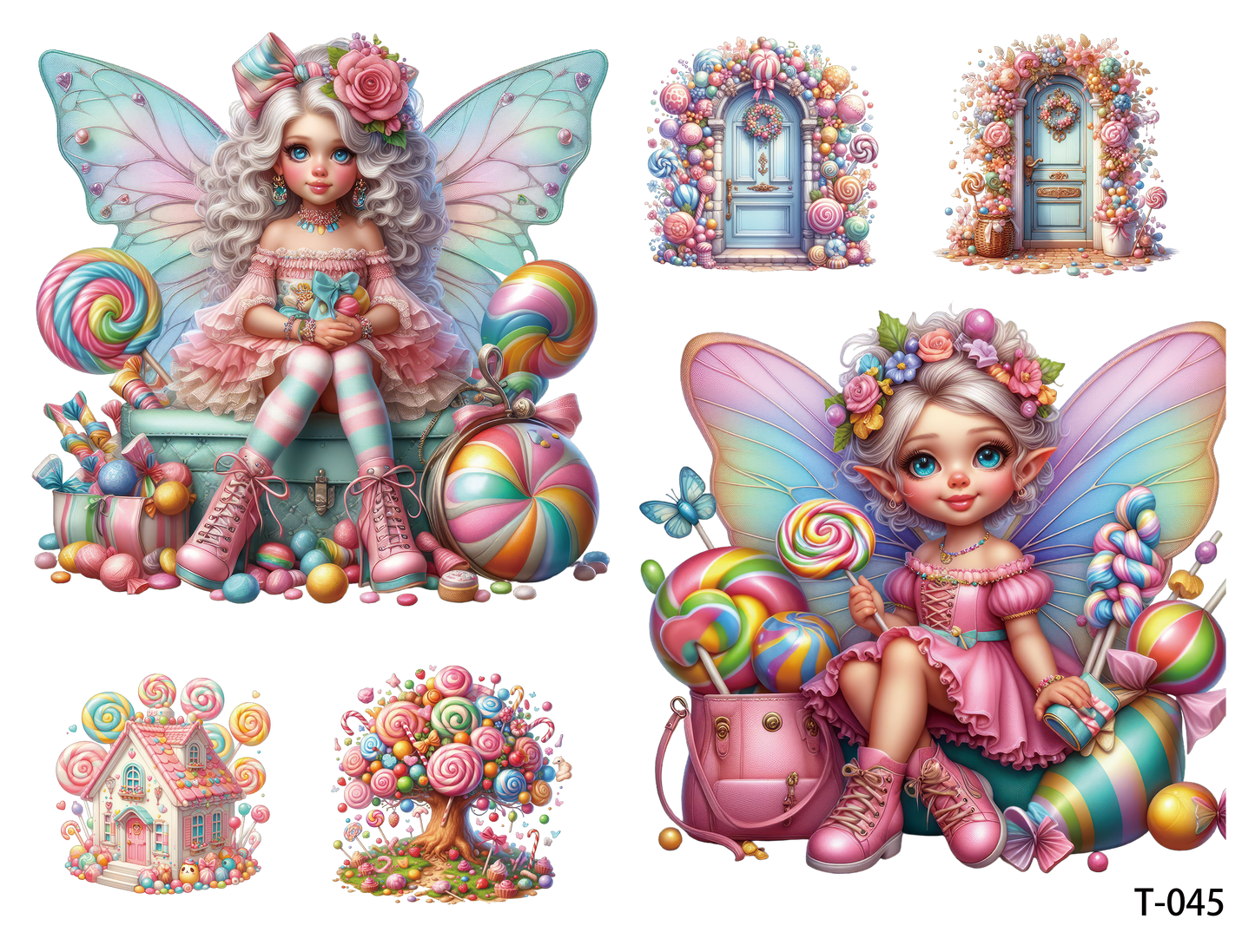 T041-T050 3D pre-cut embossed sticker 1pcs(4.92*3.74 inch) T045