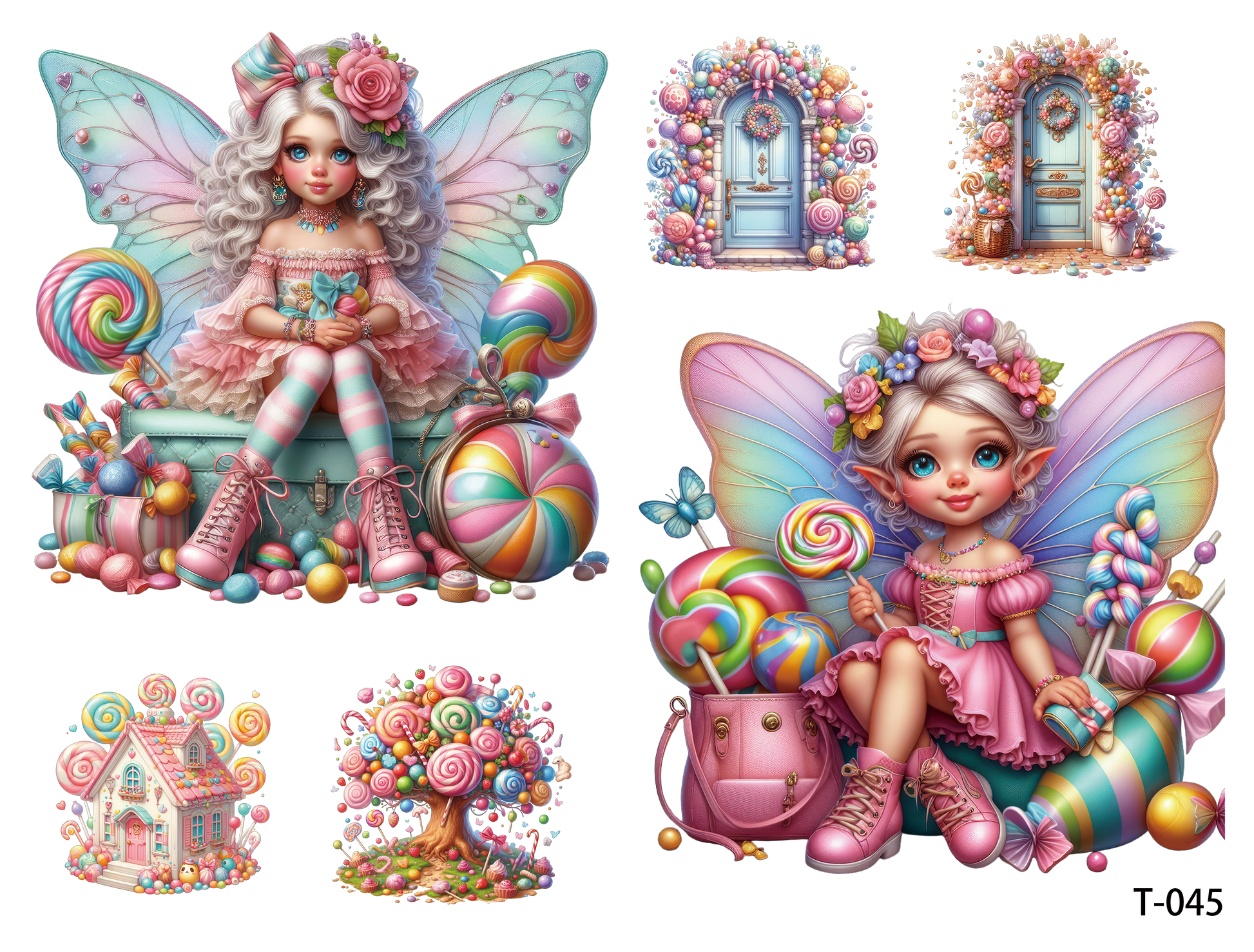 T041-T050 3D pre-cut embossed sticker 1pcs(4.92*3.74 inch) T045