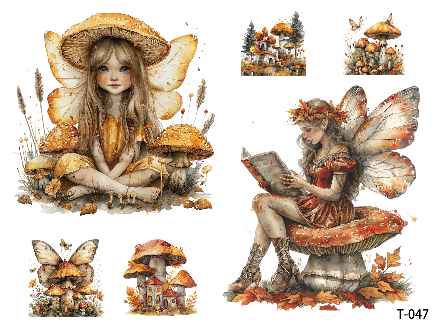 T041-T050 3D pre-cut embossed sticker 1pcs(4.92*3.74 inch) T047