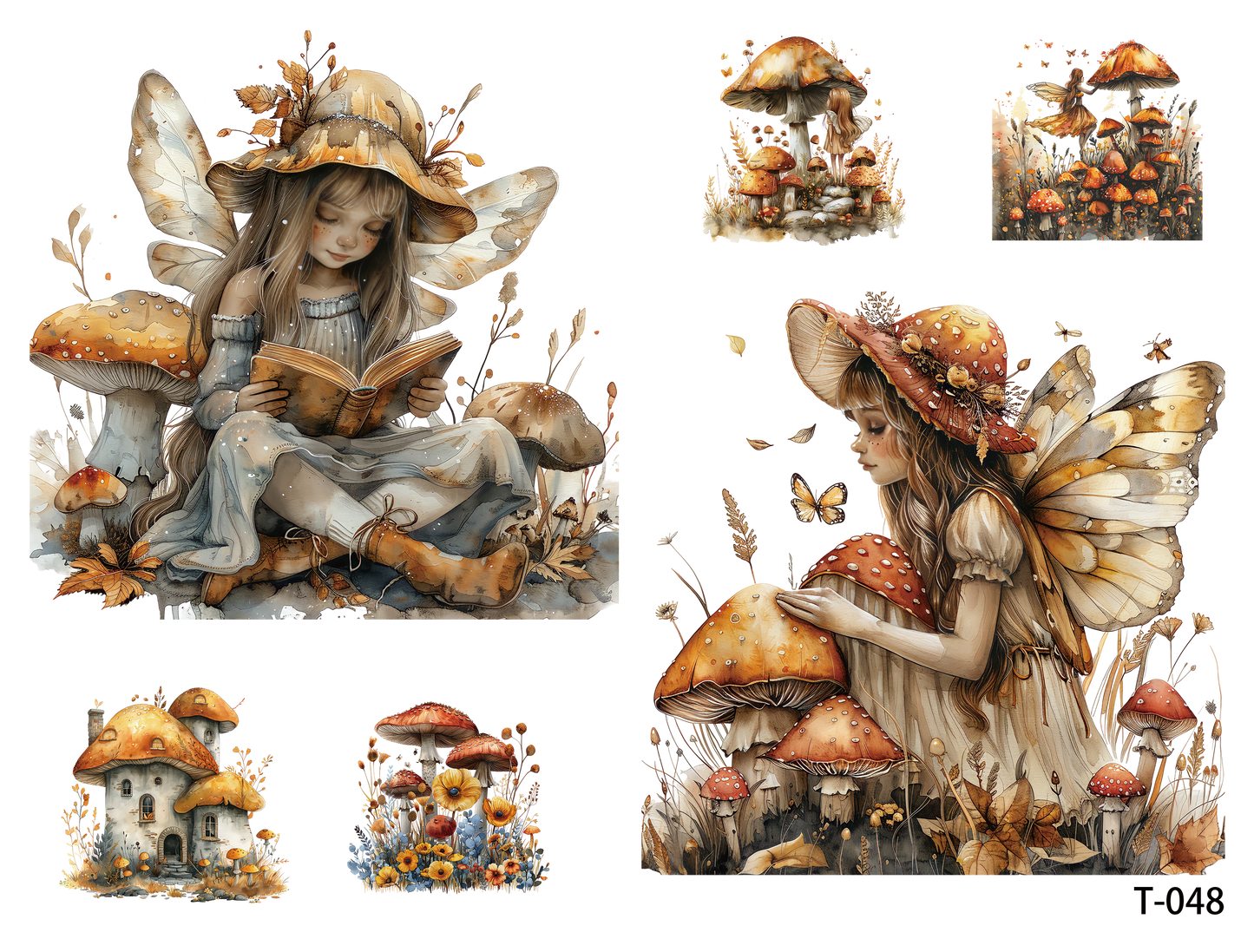 T041-T050 3D pre-cut embossed sticker 1pcs(4.92*3.74 inch) T048