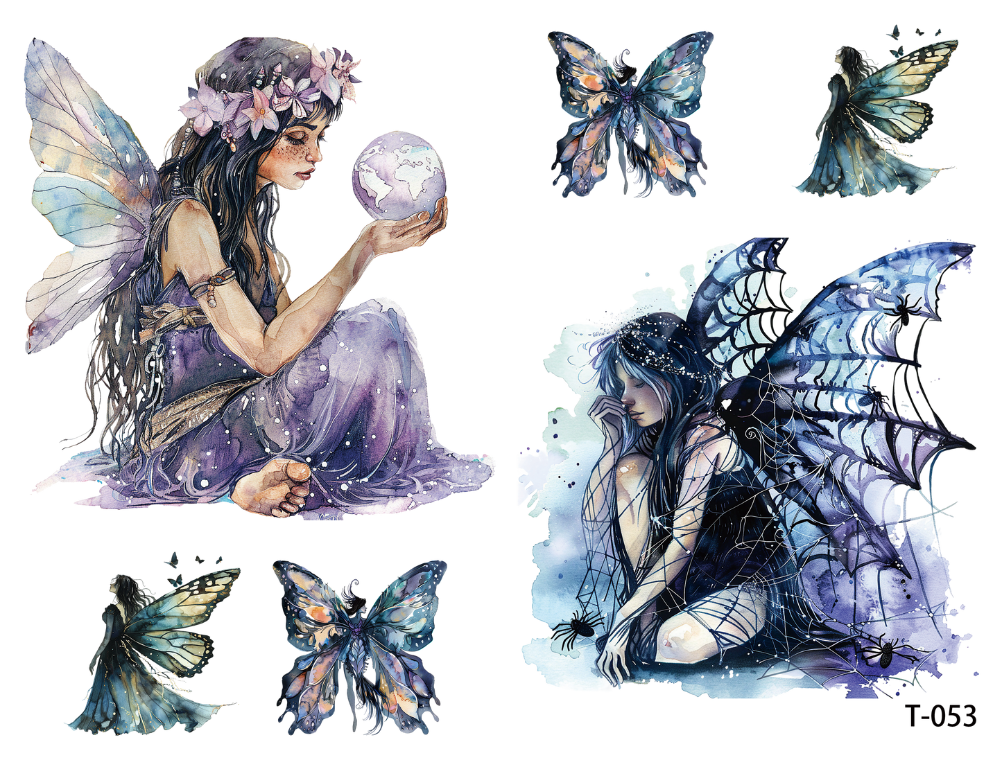 T051-T060 3D pre-cut embossed sticker 1pcs(4.92*3.74 inch) T053