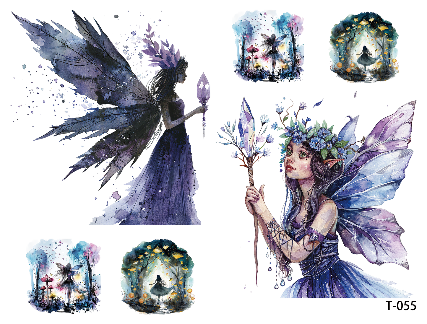 T051-T060 3D pre-cut embossed sticker 1pcs(4.92*3.74 inch) T055