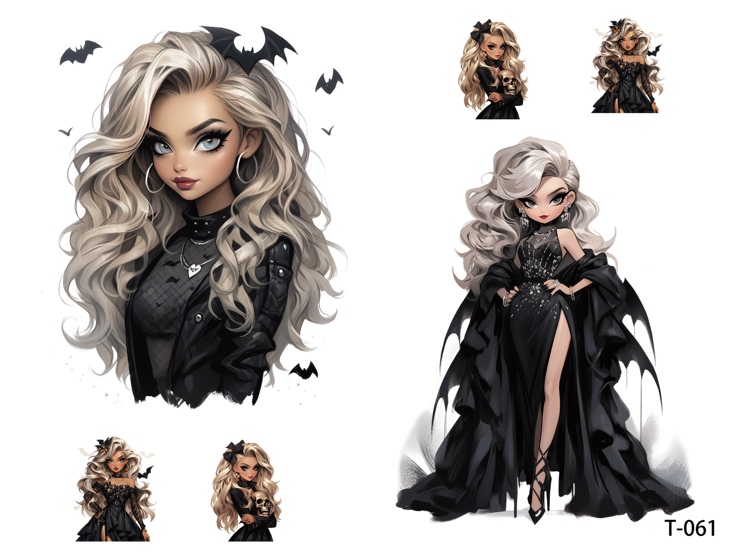 T061-T070 3D pre-cut embossed sticker 1pcs(4.92*3.74 inch) T061