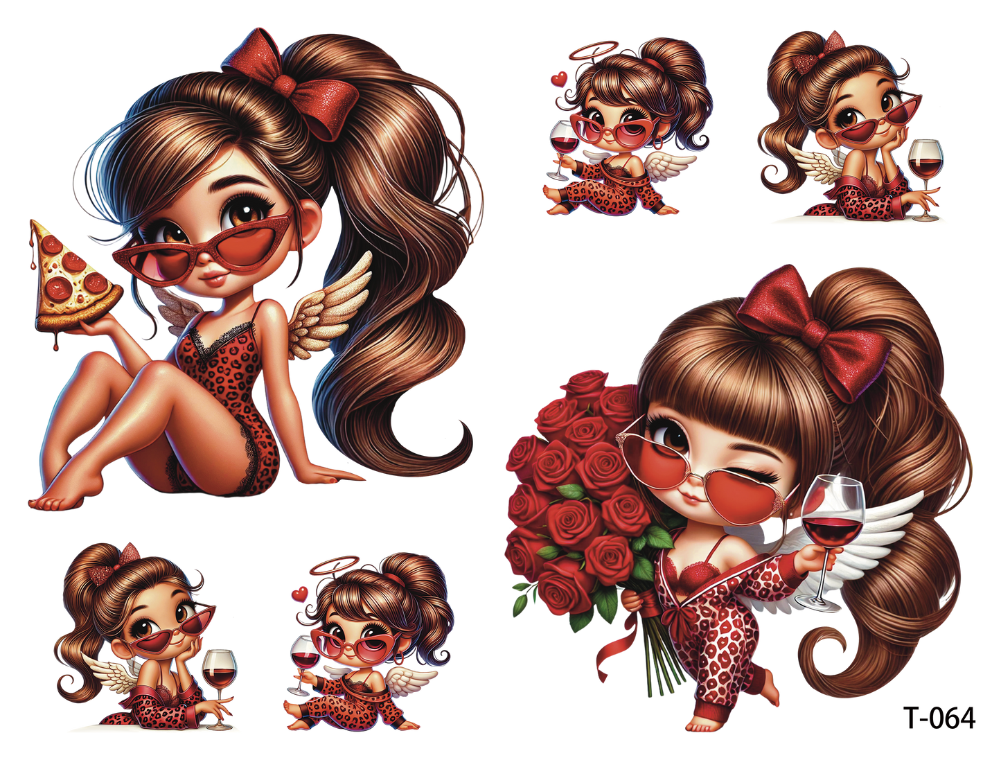 T061-T070 3D pre-cut embossed sticker 1pcs(4.92*3.74 inch) T064