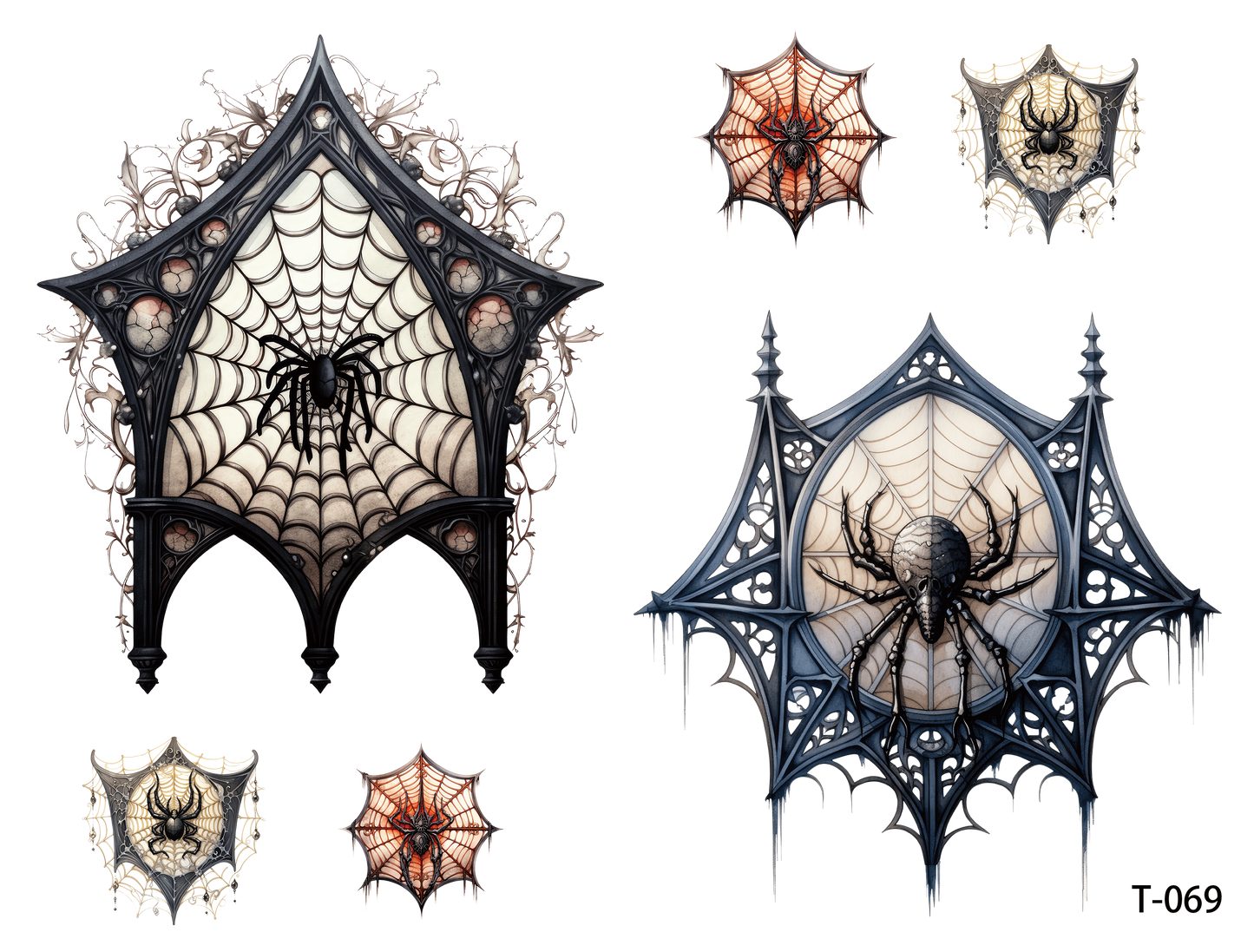 T061-T070 3D pre-cut embossed sticker 1pcs(4.92*3.74 inch) T069