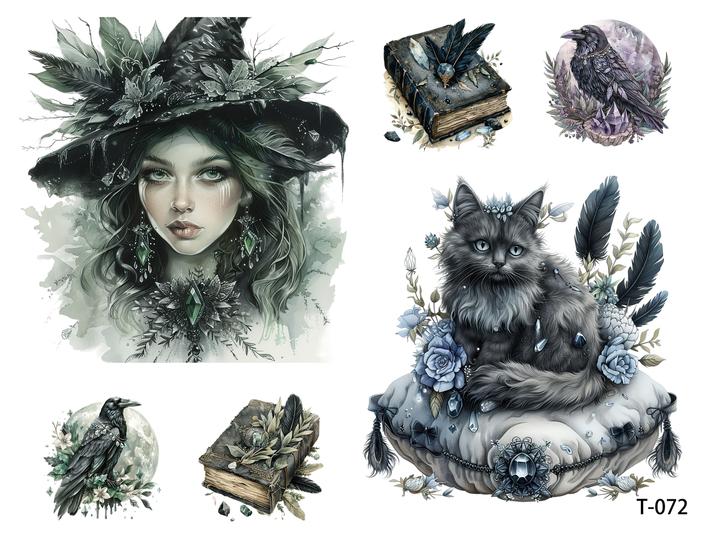 T071-T080 3D pre-cut embossed sticker 1pcs(4.92*3.74 inch) T072