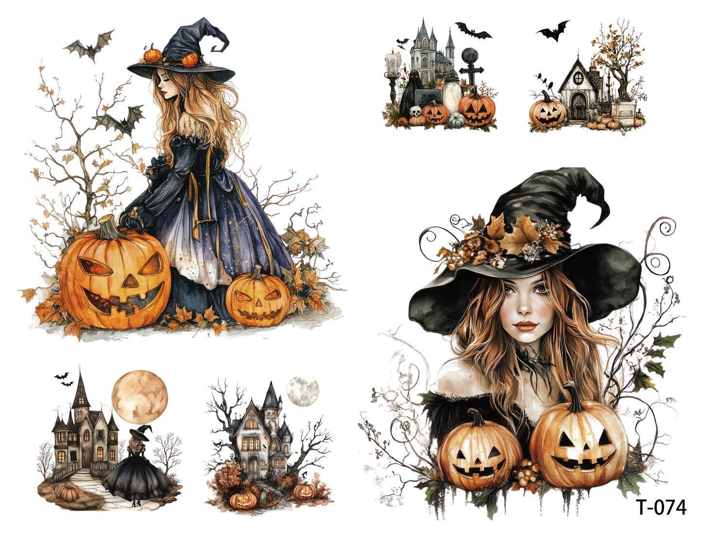 T071-T080 3D pre-cut embossed sticker 1pcs(4.92*3.74 inch) T074