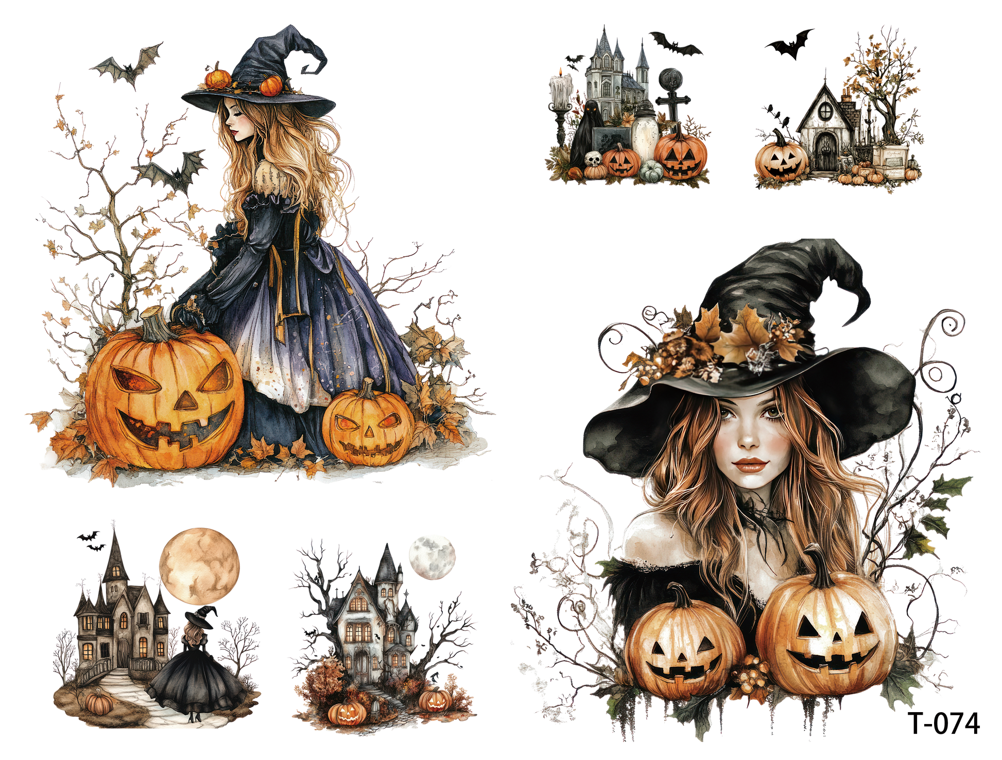 T071-T080 3D pre-cut embossed sticker 1pcs(4.92*3.74 inch) T074