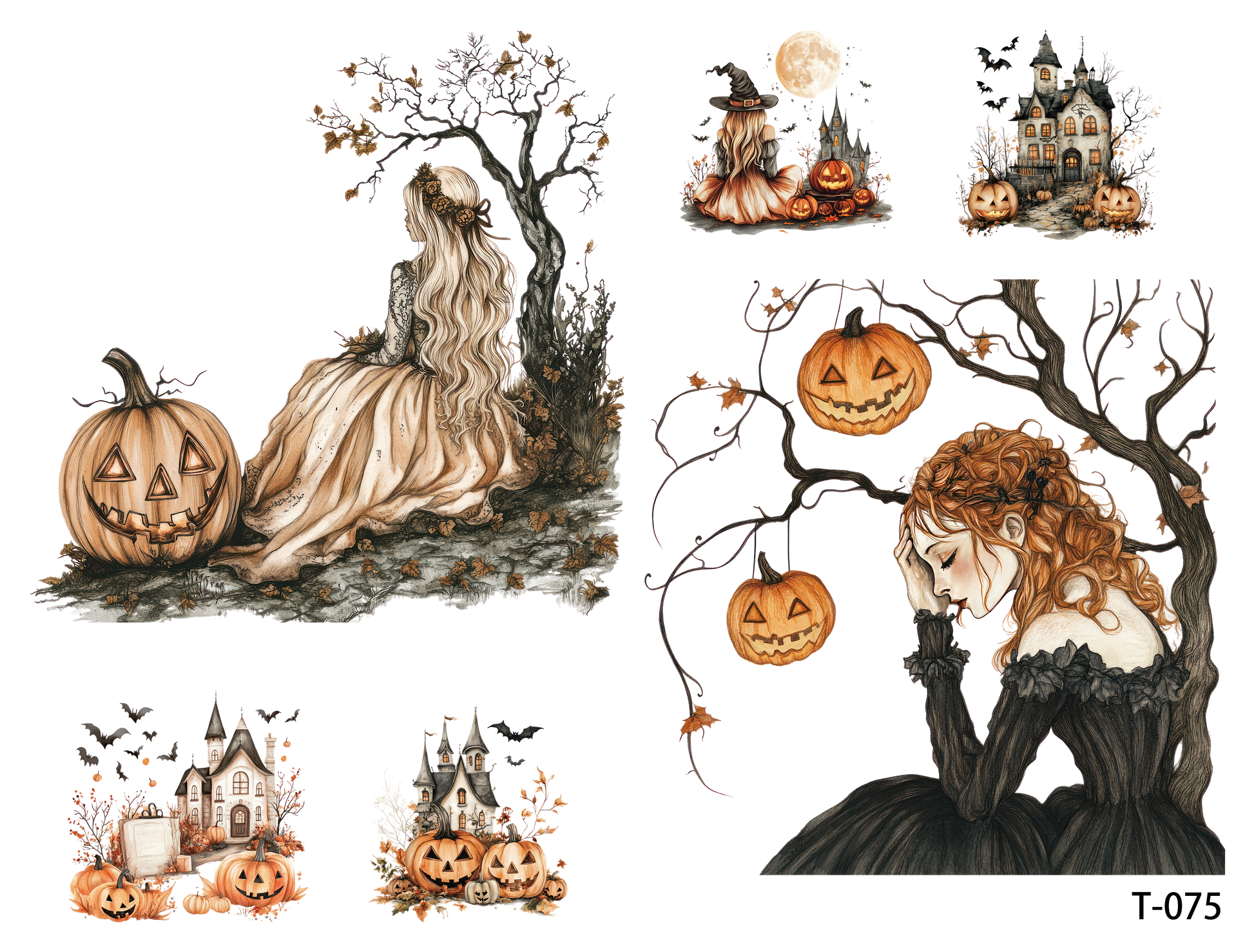 T071-T080 3D pre-cut embossed sticker 1pcs(4.92*3.74 inch) T075