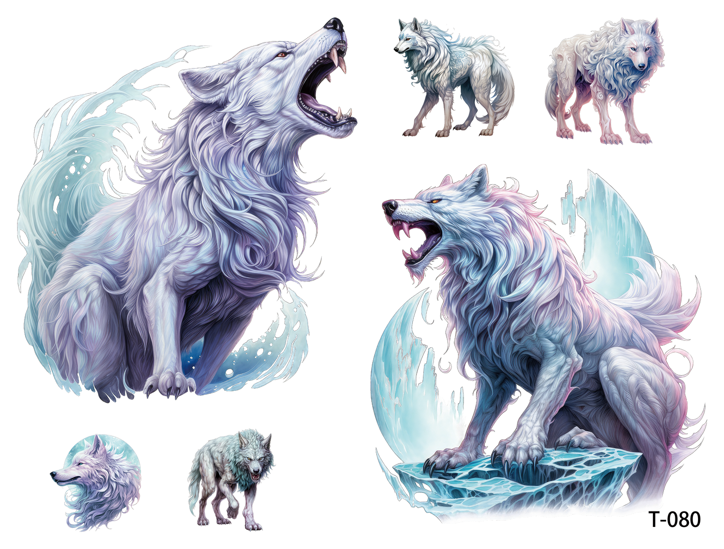 T071-T080 3D pre-cut embossed sticker 1pcs(4.92*3.74 inch) T080