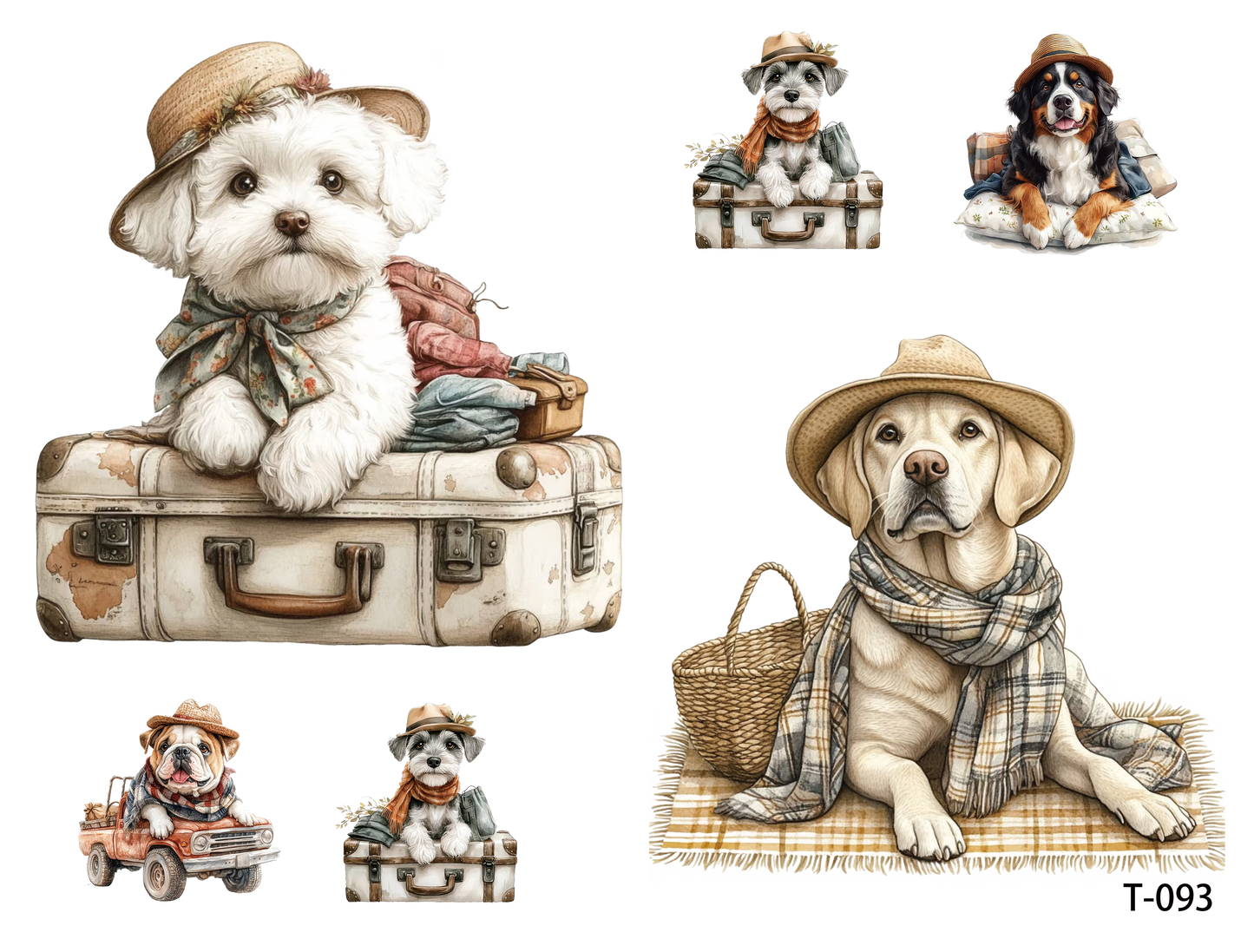 T091-T100 3D pre-cut embossed sticker 1pcs(4.92*3.74 inch) T093