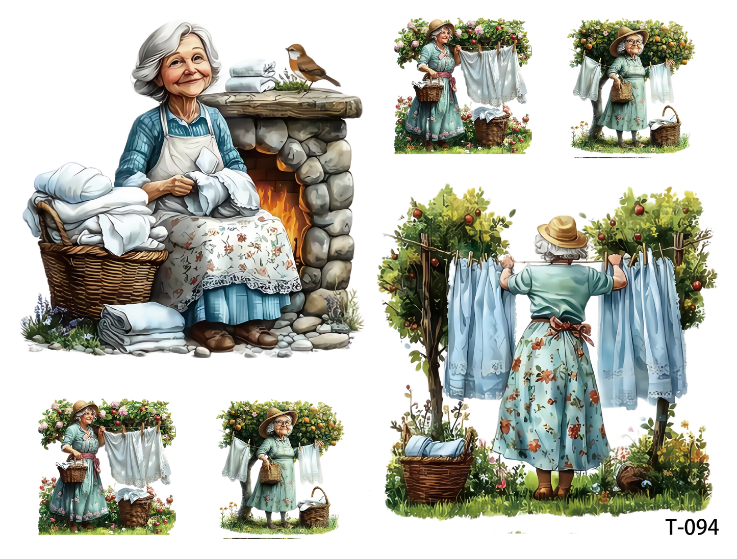 T091-T100 3D pre-cut embossed sticker 1pcs(4.92*3.74 inch) T094