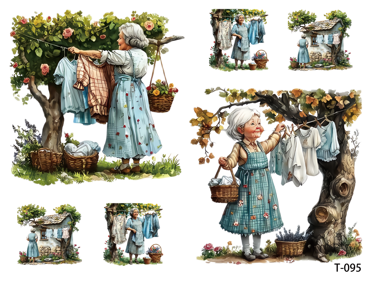 T091-T100 3D pre-cut embossed sticker 1pcs(4.92*3.74 inch) T095