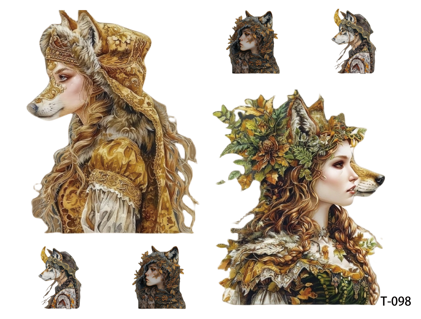 T091-T100 3D pre-cut embossed sticker 1pcs(4.92*3.74 inch) T098