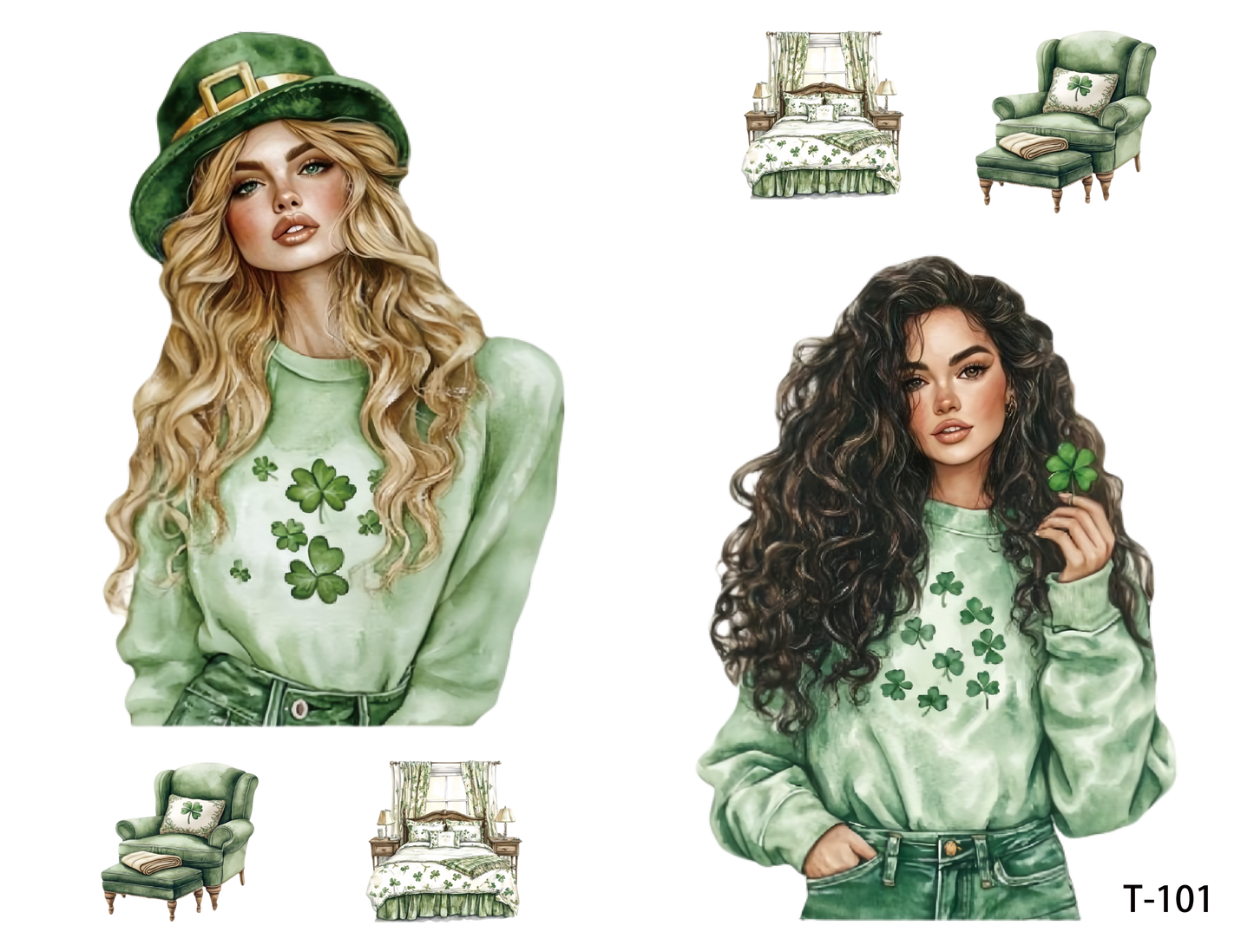 T101-T110 3D pre-cut embossed sticker 1pcs（4.92*3.74 inch） T101