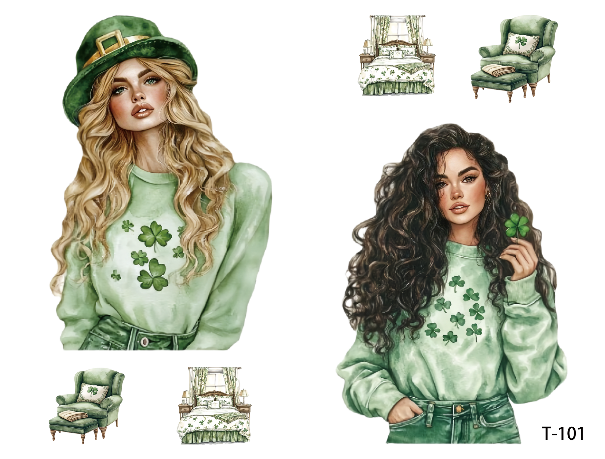 T101-T110 3D pre-cut embossed sticker 1pcs（4.92*3.74 inch） T101