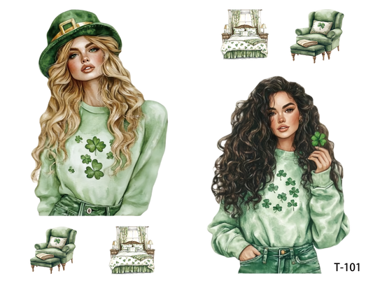 T101-T110 3D pre-cut embossed sticker 1pcs（4.92*3.74 inch） T101