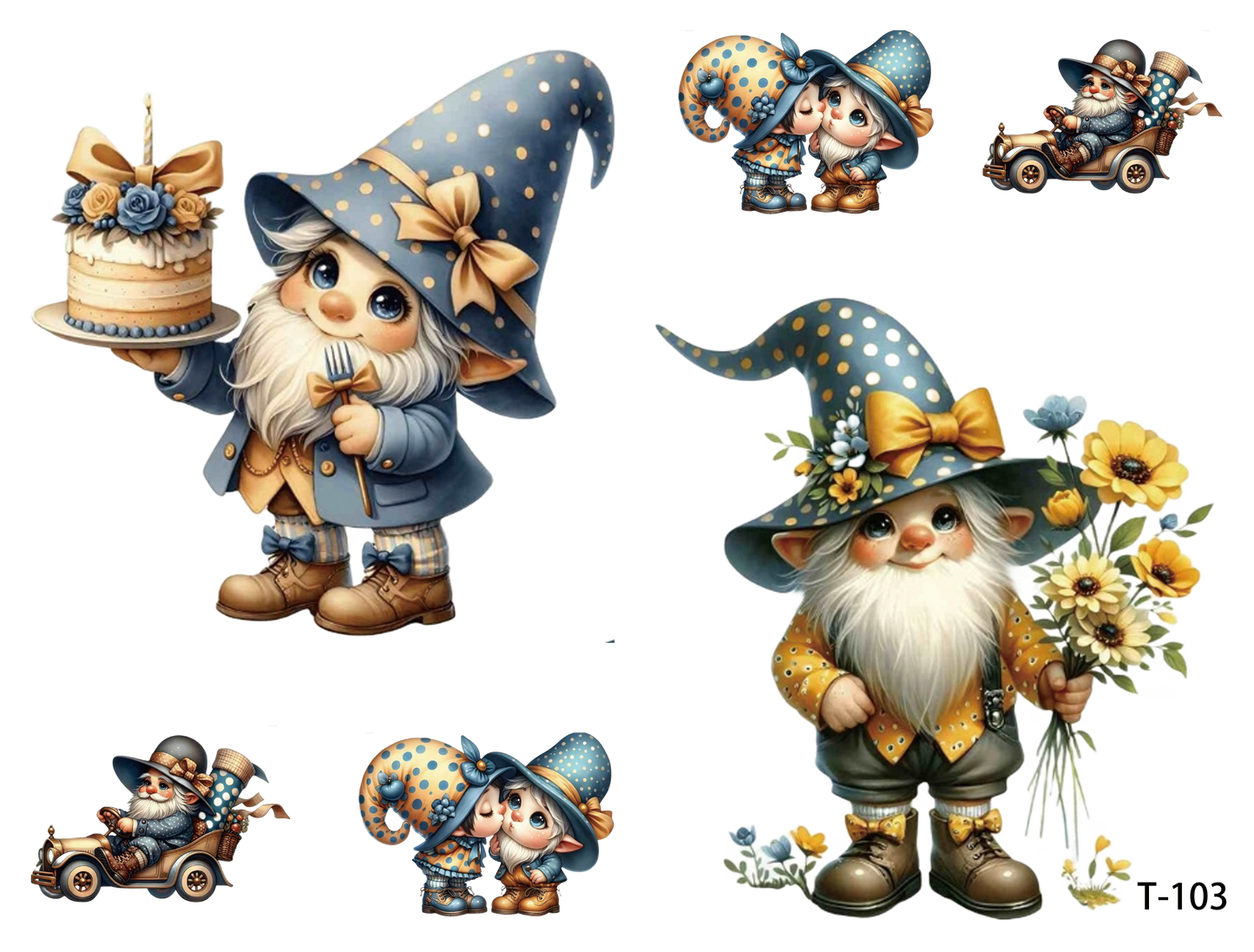 T101-T110 3D pre-cut embossed sticker 1pcs（4.92*3.74 inch） T103