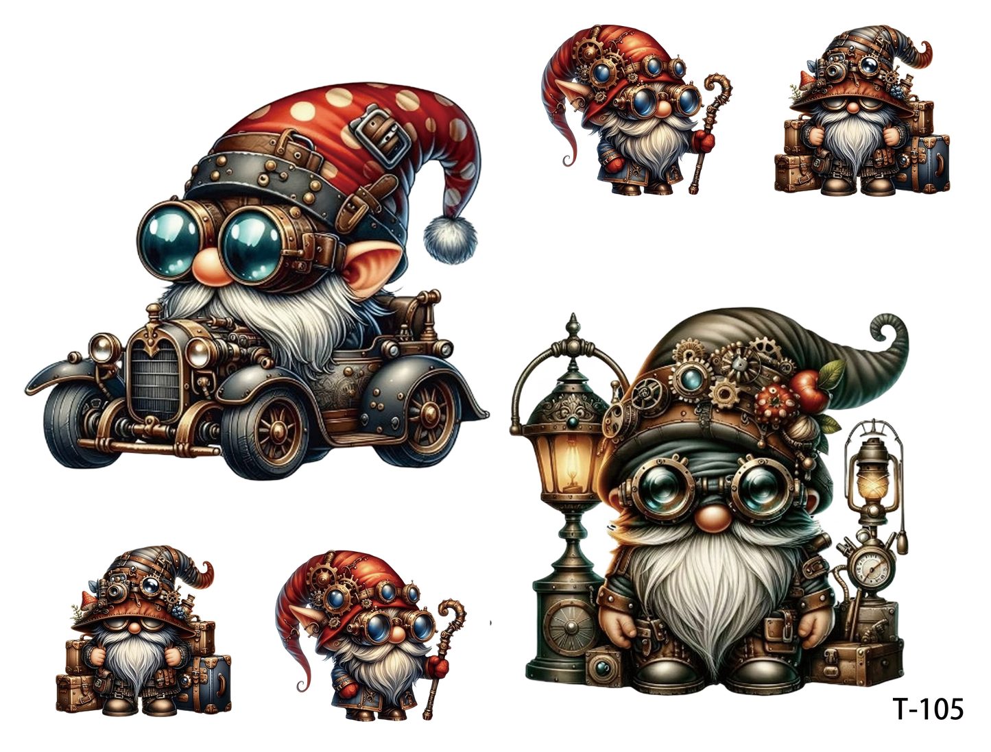 T101-T110 3D pre-cut embossed sticker 1pcs（4.92*3.74 inch） T105