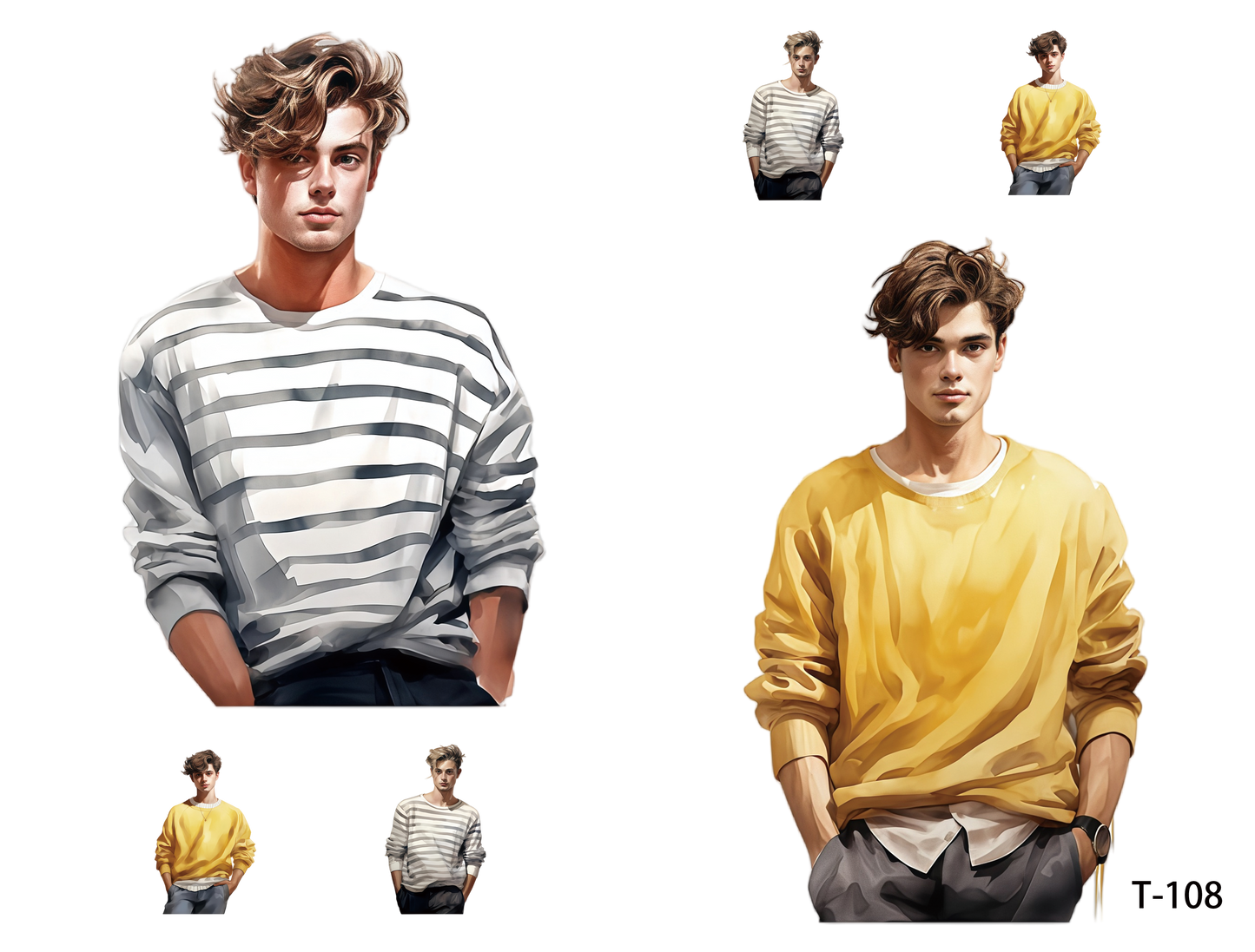 T101-T110 3D pre-cut embossed sticker 1pcs（4.92*3.74 inch） T108