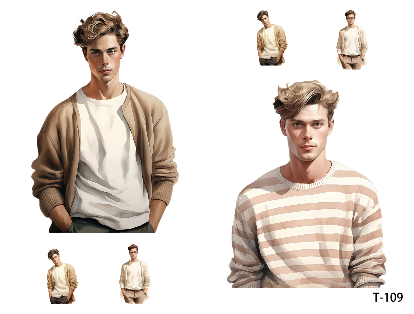 T101-T110 3D pre-cut embossed sticker 1pcs（4.92*3.74 inch） T109