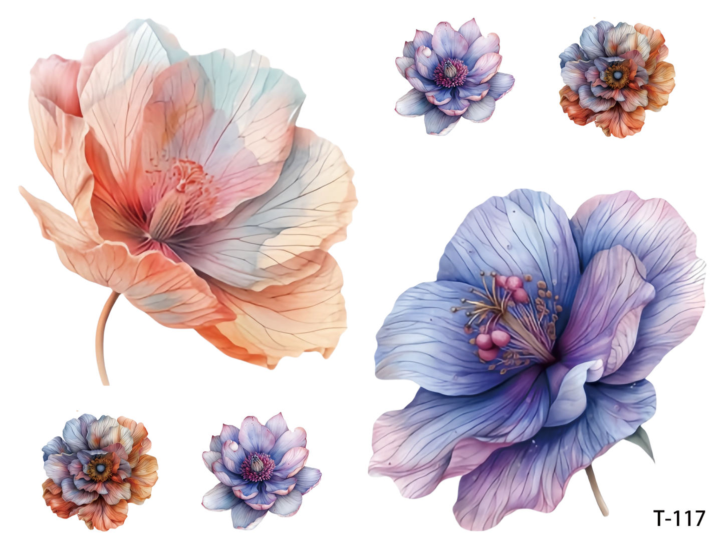 T111-T120 3D pre-cut embossed sticker 1pcs(4.92*3.74 inch) T117