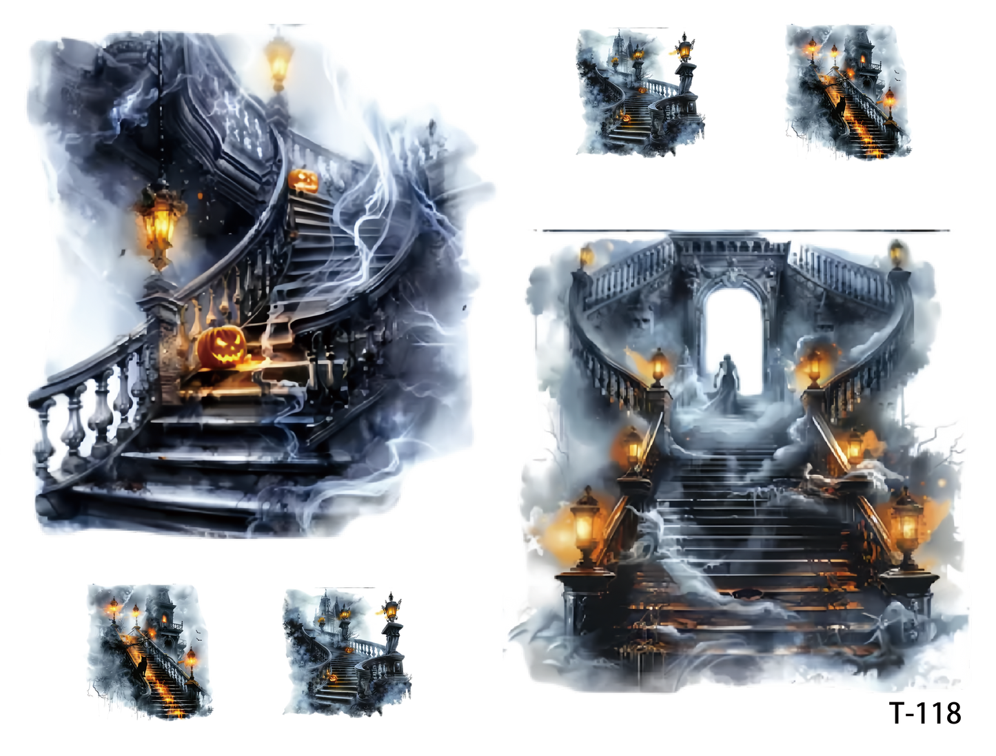 T111-T120 3D pre-cut embossed sticker 1pcs(4.92*3.74 inch) T118