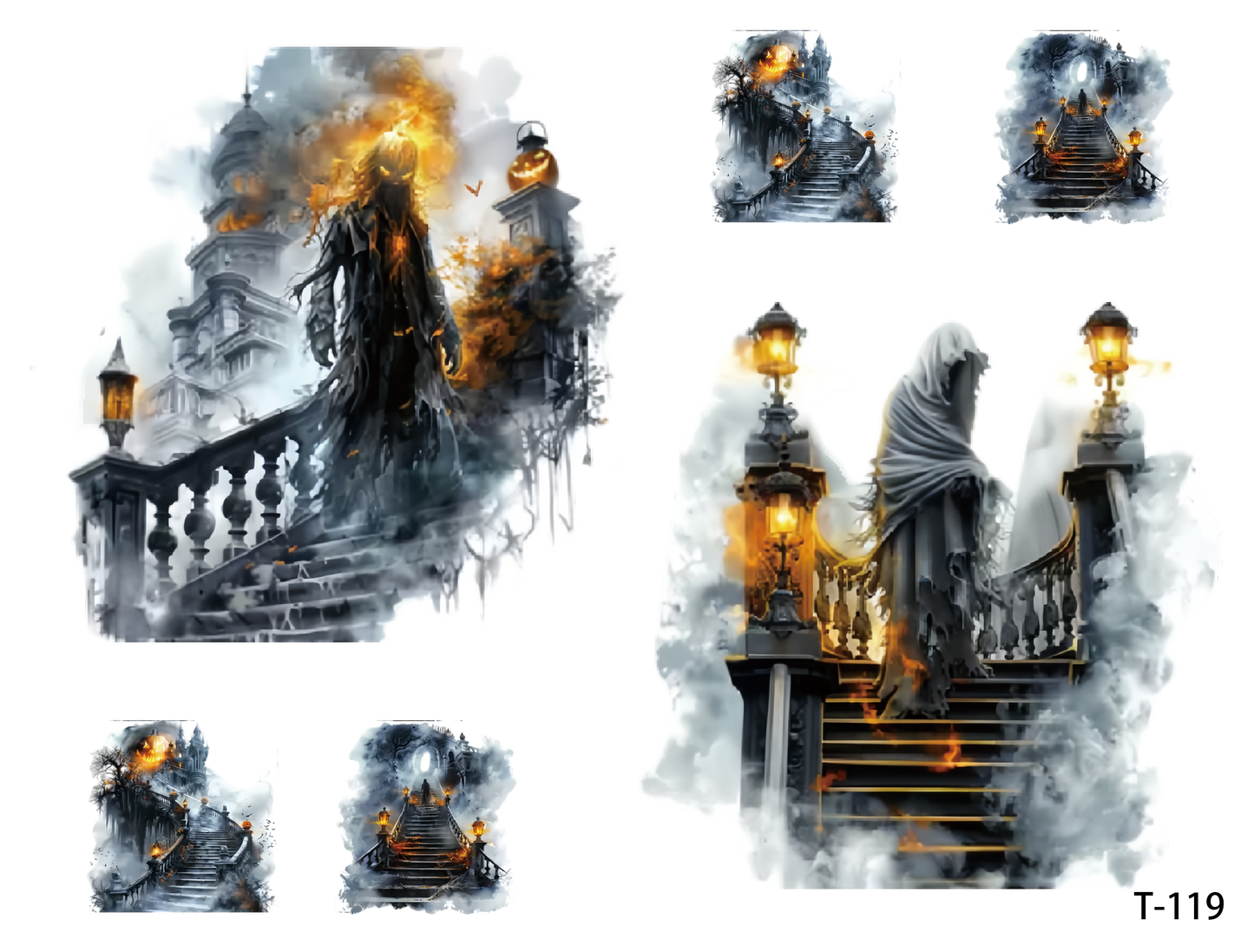 T111-T120 3D pre-cut embossed sticker 1pcs(4.92*3.74 inch) T119