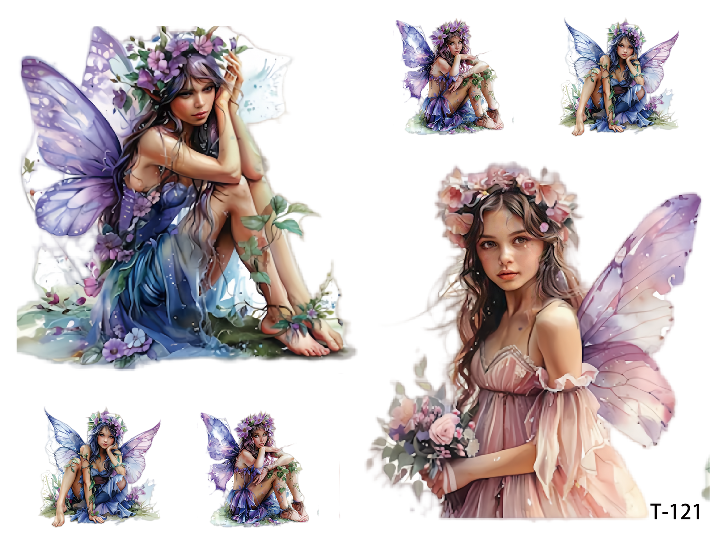 T121-T130 3D pre-cut embossed sticker 1pcs(4.92*3.74 inch) T121