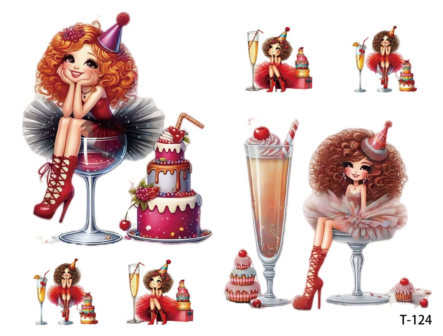 T121-T130 3D pre-cut embossed sticker 1pcs(4.92*3.74 inch) T124